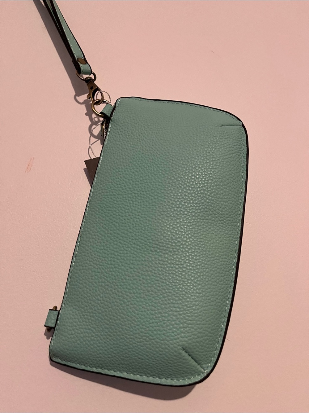 Joy Susan Mint Green Pebbled Wristlet - Picture 3 of 6